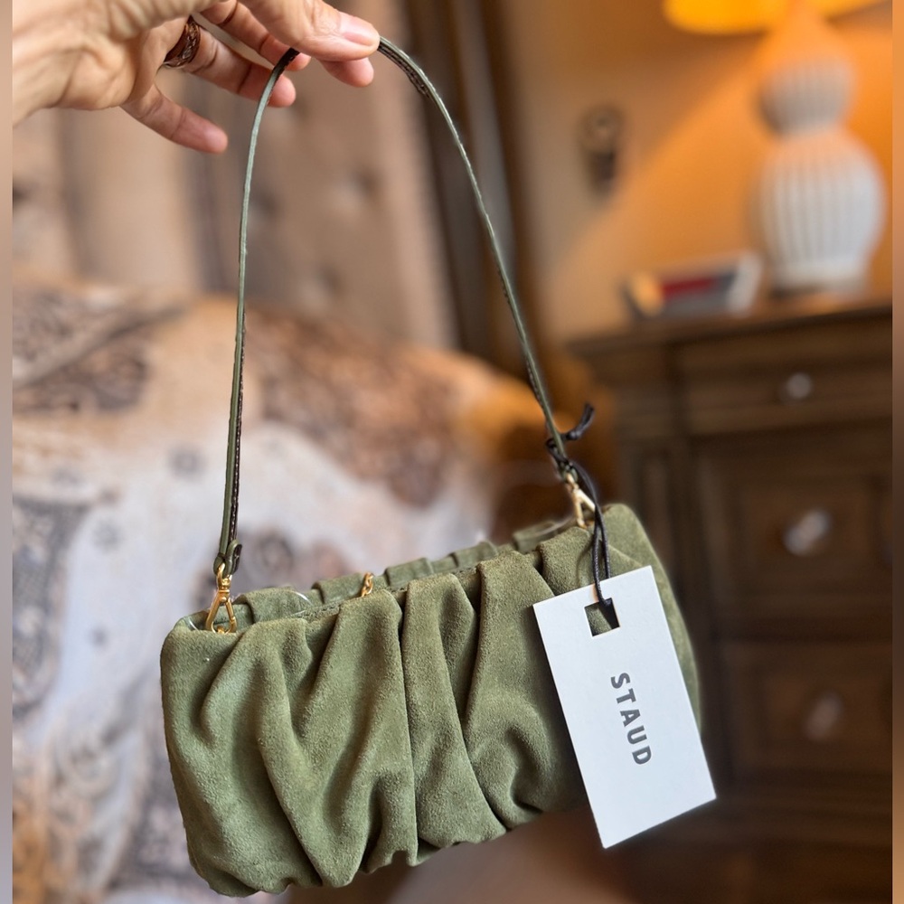 STAUD baguette Khaki Green Shoulder Bag - Picture 13 of 14